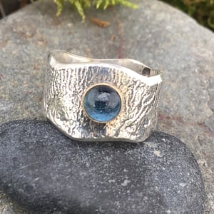 water warrior reticulated silver ring