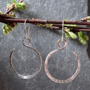 Saucy Jewelry dangling pounded silver earrings