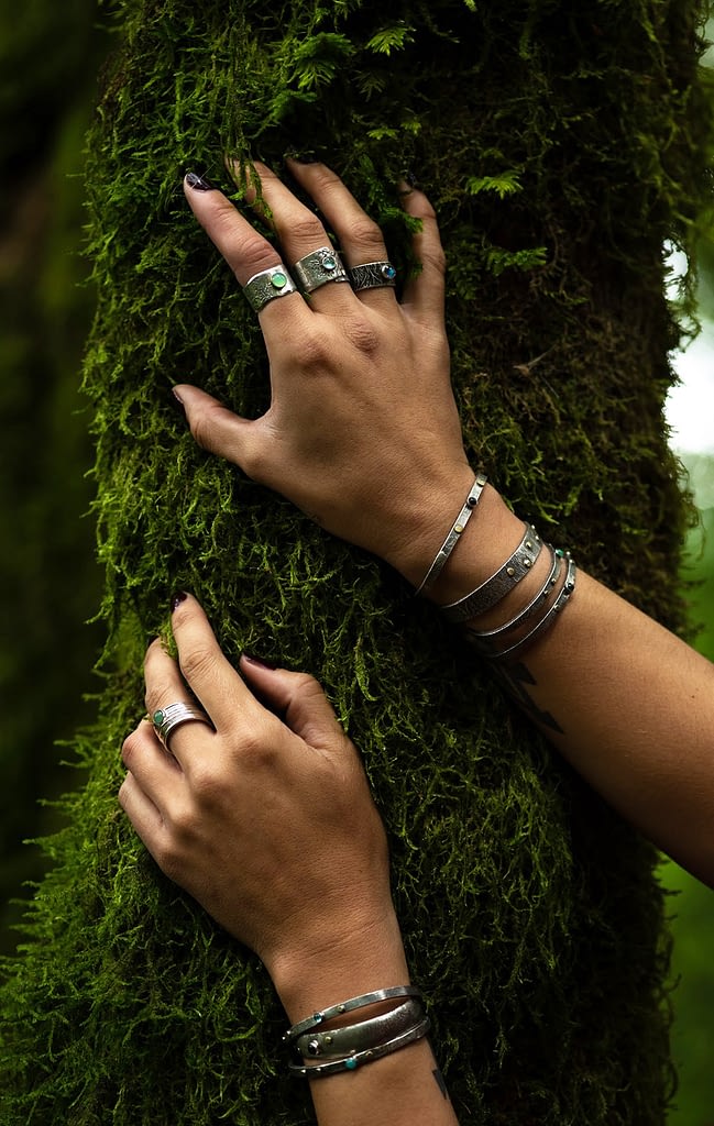 Saucy Jewelry | sterling silver jewelry on mossy tree